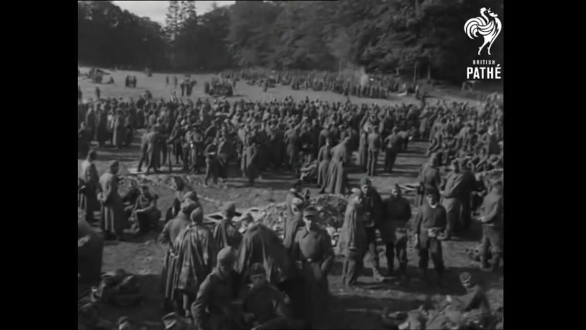 Germans surrendering at Cherbourg in 1944.